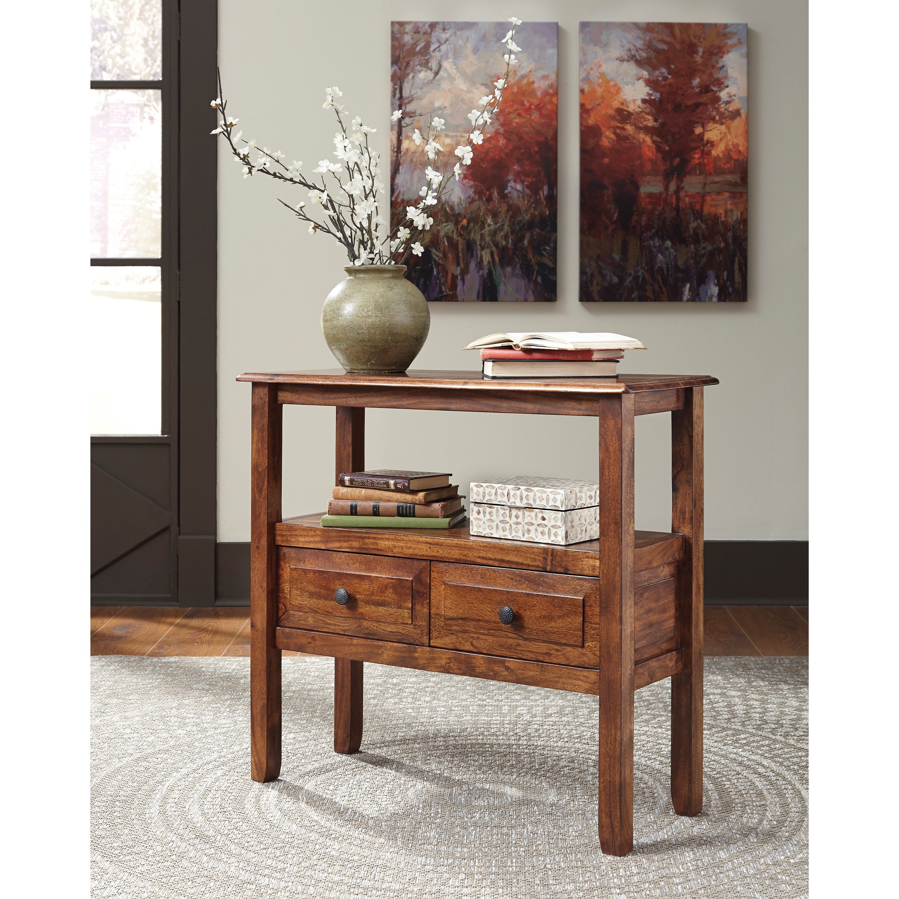 acacia solid wood accent table signature design ashley wolf products color abbonto tables small wine rack black round dining cordless battery operated lamps side wicker narrow end