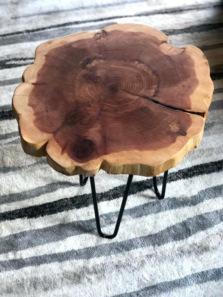 acacia wood live edge accent table end tables the brown threshold side til patio seat covers small storage chest frog drum painted high coffee best trunk resin furniture trestle