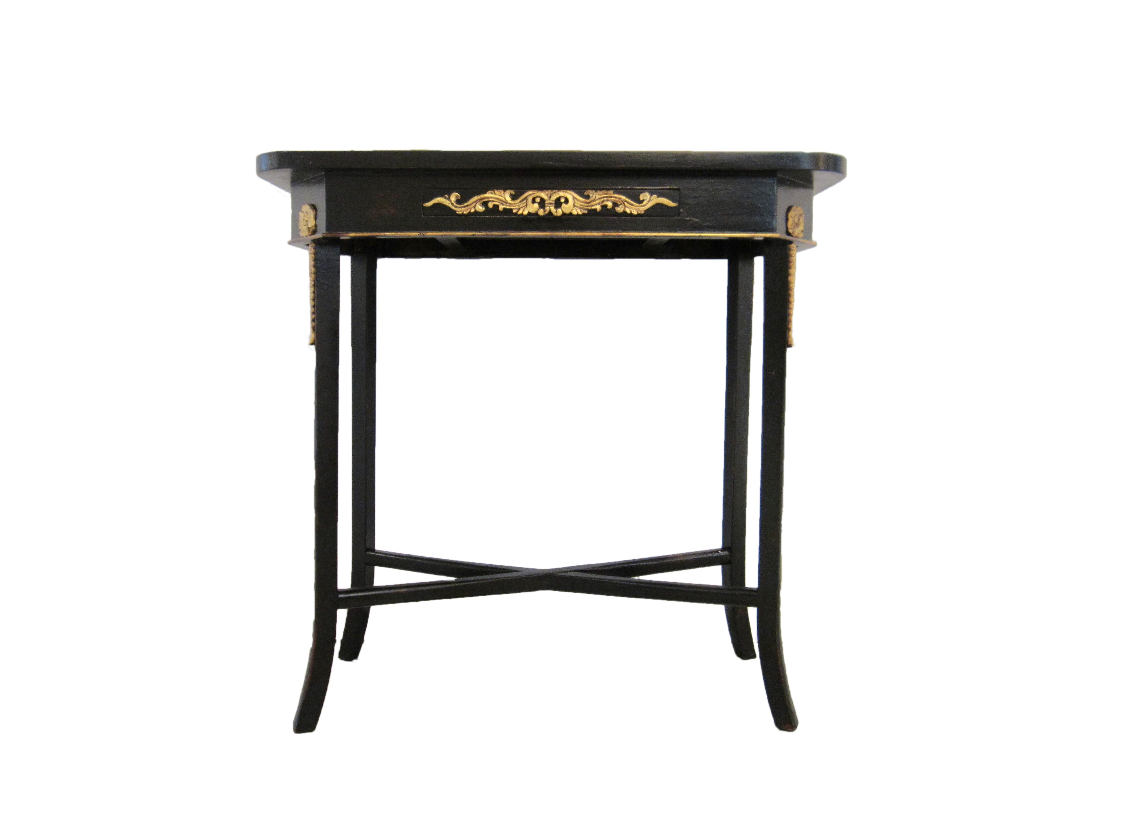 accent side table gold leaf top eisenhower consignment ethan allen san diego restoration hardware round plastic tablecloths with elastic stacking tables modern drawer black wall