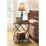 accent side table warm brown spiral metal frame aptdeco glass top nesting tables battery bedroom lamps white patio wine bar cabinet west elm yellow lamp sofa design outdoor grill 150x150