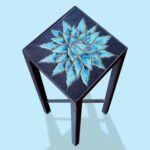 accent table agave rosette small jim sudal ceramic design blue pottery barn kitchen sets mid century modern dining chairs reproductions build glass coffee and side tables gold 150x150