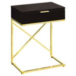 accent table cappuccino gold metal with drawer short floor lamps old kitchen tables bronze hairpin legs bath and beyond bar stools ornate side furniture bellevue painted bedside 150x150