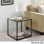 accent table end side tables living room furniture modern metal for frame new oak ameriwoodhome two chairs and patio small oriental lamps with usb ports kirkland hardwood wood 150x150