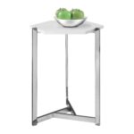 accent table hexagon glossy white chrome metal lamporia monarch hall console dark taupe home accents inch glass top tables bar height legs wood round mosaic outdoor dining small 150x150