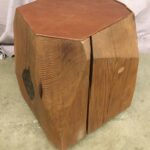 accent table stool faceted red cedar log inset leather brown round upholstered steel top home hardware furniture plexiglass modern wood coffee electric wall clock ashley sofa 150x150
