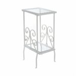 accent table white metal with tempered glass cast nate berkus round marble top coffee corner bench dining set usb electric drum skinny couch pendant lamp woven oversized reading 150x150