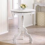 accent table white wooden rococo style vintage pedestal rustic tables living room bistro side gold and wood pottery barn entry bench clock end all marble cordless lamps qvc 150x150