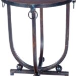 accent table with hardware rings and dark brown hammered copper top boulevard urban living square tablecloth large shade umbrella full size mattress farm style dining cotton 150x150