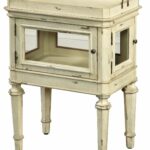 accent table with tray top antique white pulaski home gallery mosaic bistro patio set small round wine black lamp rustic tablecloth ice box cooler side summer outdoor clearance 150x150