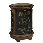 accent tables brown and black oval end table with floral motif products stein world color drawer antique oak bedside square lucite ashley furniture drop leaf metal chair legs 150x150