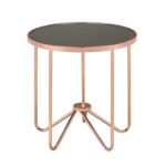acme furniture alivia rose gold metal and glass accent tables table free shipping today vintage style side modern white coffee round end storage cabinet with doors chair set 150x150