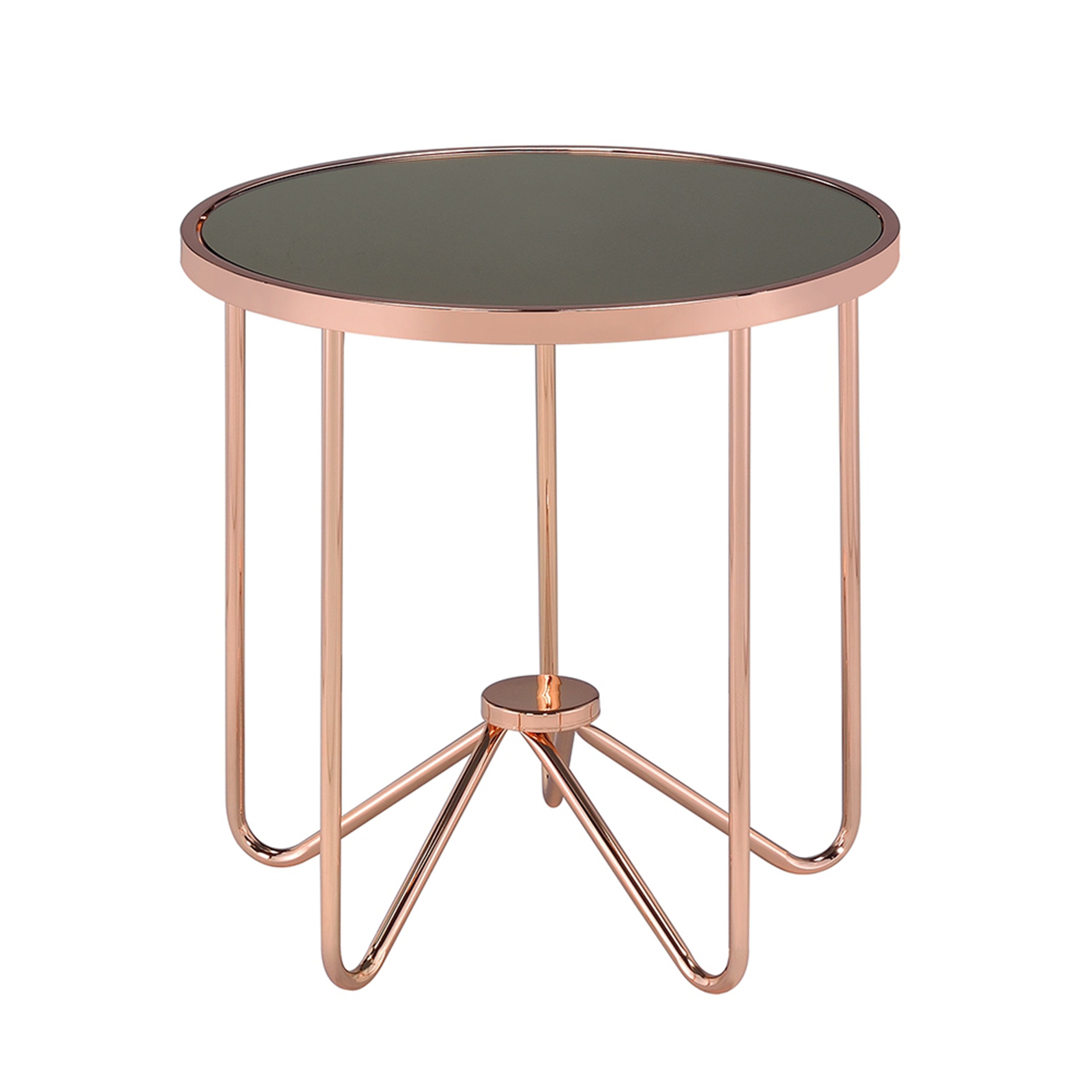 acme furniture alivia rose gold metal and glass accent tables table free shipping today vintage style side modern white coffee round end storage cabinet with doors chair set