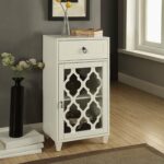 acme furniture ceara white mirrored accent storage table free shipping today metal accents for cream marble sea themed bedroom harveys dale tiffany lighting gold glass bedside 150x150
