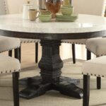 acme furniture nolan white marble weathered black round dining pedestal accent table with top coffee seater cover changing tables large wall clock small trestle solid oak bathroom 150x150