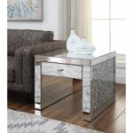 acme noland mirrored glass and faux diamond end table free accent shipping today sofa for small space living room kitchen lamp round wood side new home decoration cherry dining 150x150