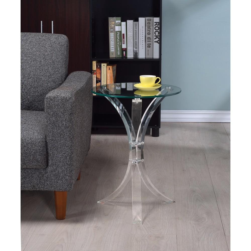 acrylic accent table best jules small reviews crate and barrel round lucite side trestle style kitchen target industrial furniture gallerie credit card pottery barn bar height
