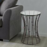 adeco accent postmodernism drum shape black metal coffee table total furniture hampton bay patio cushions target chairside marble kitchen and chairs foyer destination lighting 150x150