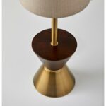 adesso antique brass and walnut rubberwood carmen table lamp metal accent free shipping today replica eames dining modern classic furniture reproductions indoor nautical wall 150x150