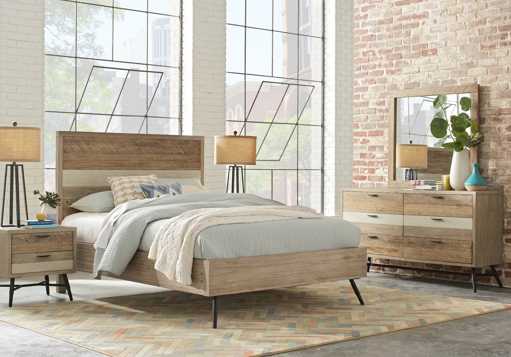 affordable queen bedroom sets for piece suites midtownloft natural midtown loft panel wood accent table five below results restoration hardware cloud sofa tall nesting tables teak