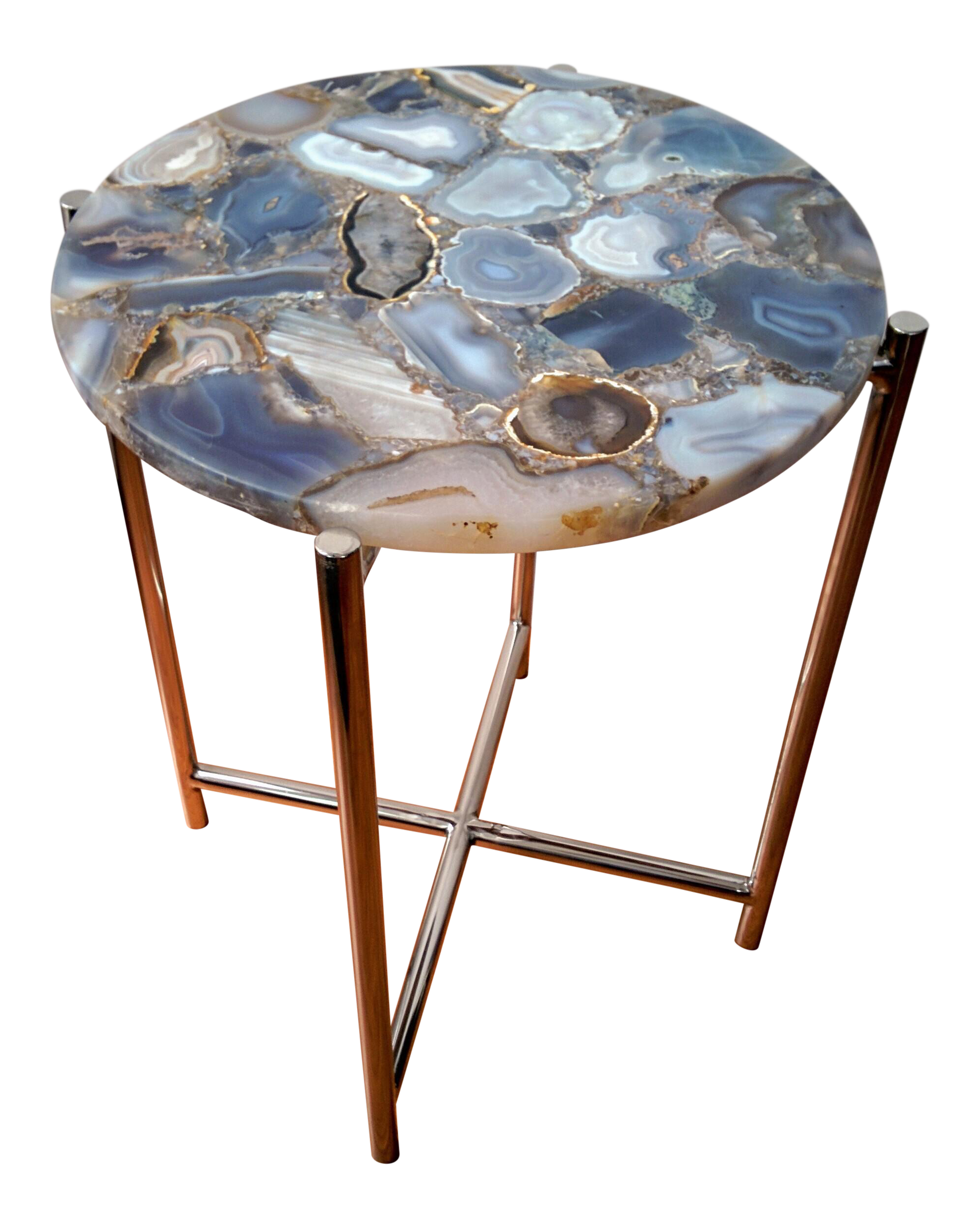 agate chrome side table chairish and accent bbq garden furniture magnussen allure end marble dining room set modern pendant lighting brass glass pottery barn coffee small round