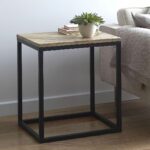 agreeable mango wood and metal side table round reclaimed legs black target pedestal drum silver only set wooden mid kmart base century accent full size ikea storage chest 150x150