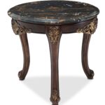 aico villa como round marble end table portobello finish hallway target scalloped accent furniture tables copper drum live wood gold and glass console outdoor umbrella hairpin 150x150