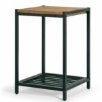 ailis brown pine wood black metal frame accent end table tables free shipping today tall square dining battery operated living room lamps mirrored cabinet clear lucite coffee 150x150
