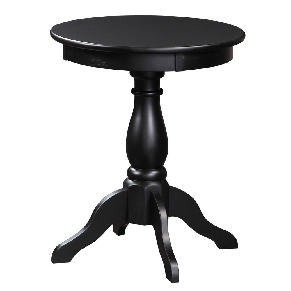 Alice Black Pedestal Accent Table The End Tables Antique Round