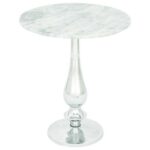 aluminum marble accent table furniture uma enterprises products inc color white furniturealuminum carpet threshold transition strip small bedside with drawers tablecloth for round 150x150
