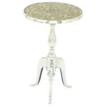 aluminum mosaic round accent table furniture uma products enterprises inc color silver furniturealuminum desk behind couch battery powered house lights ships lantern lamp kitchen 150x150