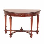 amazing brown wooden half moon entry table with drawer how furniture oak console two and small accent white glass side ethan allen dog kennel end media storage top dining bedside 150x150