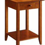 american heritage end table with drawer and shelf cherry easy oak corner accent assembly convenience concepts living spaces sofas folding garden furniture your focus runner free 150x150