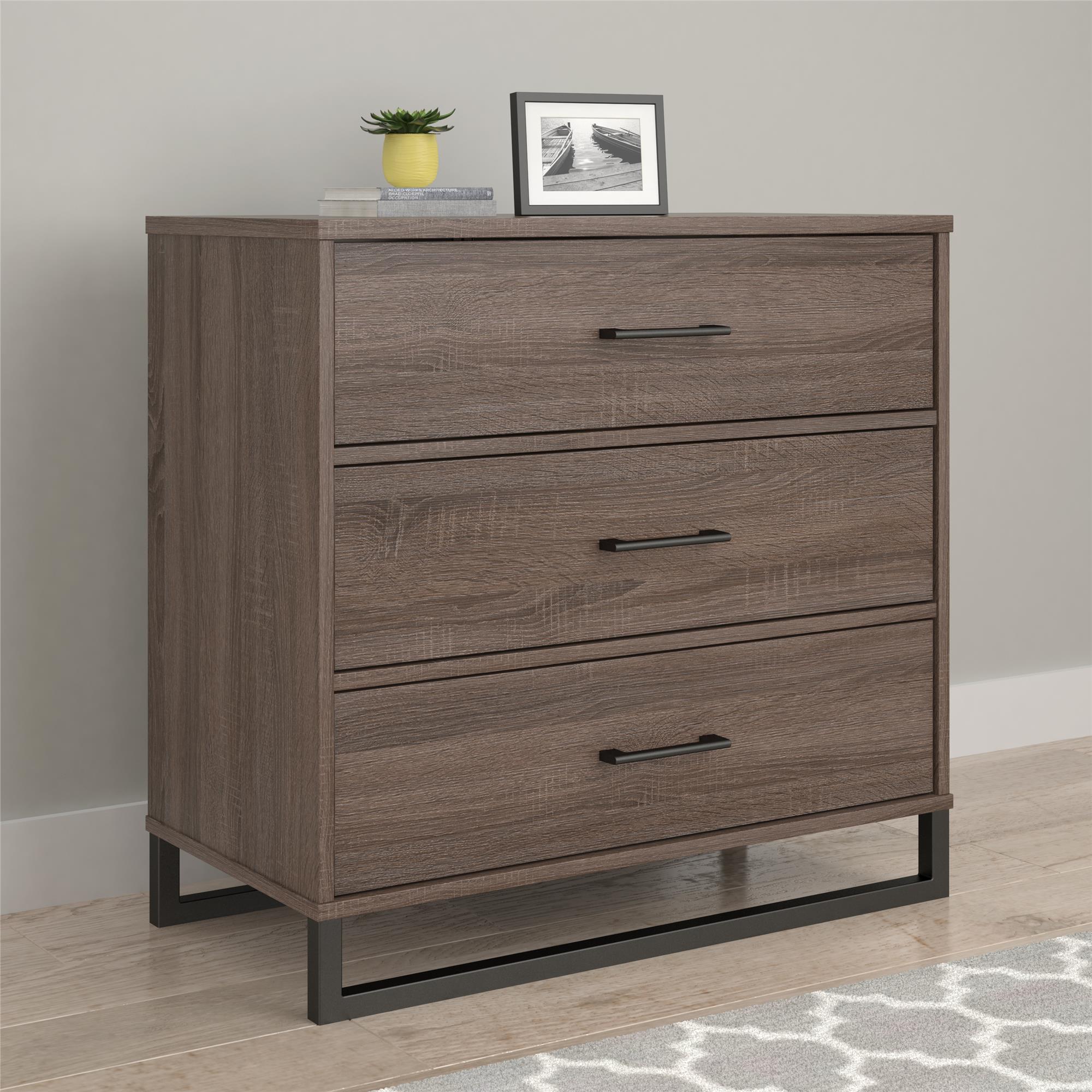 ameriwood furniture mixed material drawer dresser sonoma oak source room essentials accent table tall bedside drawers mid century dining chairs coffee tray ideas victorian living