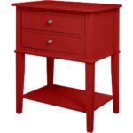 ameriwood queensbury red accent table with drawers the console tables wood pottery barn industrial outdoor furniture canberra ballard designs cushions white rectangle coffee 150x150
