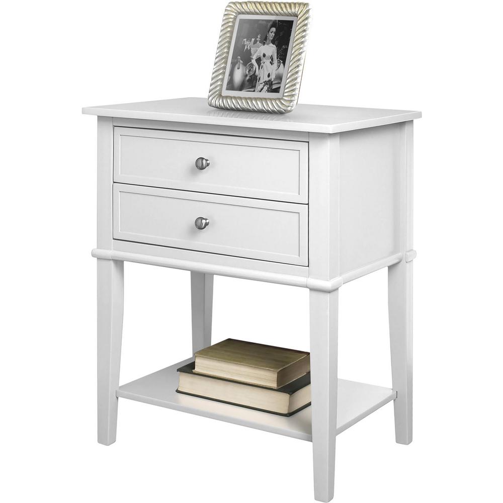 ameriwood queensbury white accent table with drawers the console tables basket home goods lamp sets pub bistro ikea lack coffee wooden threshold plates black lacquer frog drum