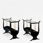 andre arbus pair harp shaped black lacquered and andr gold accent side table lacquer listings furniture tables coffee grohe rainshower walnut end cool ideas comfy chairs for 150x150