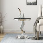 andy contemporary stainless steel accent table with tempered glass tables top gdf studio daniels furniture stands target dressing wicker rattan end small chairs arms and chair set 150x150