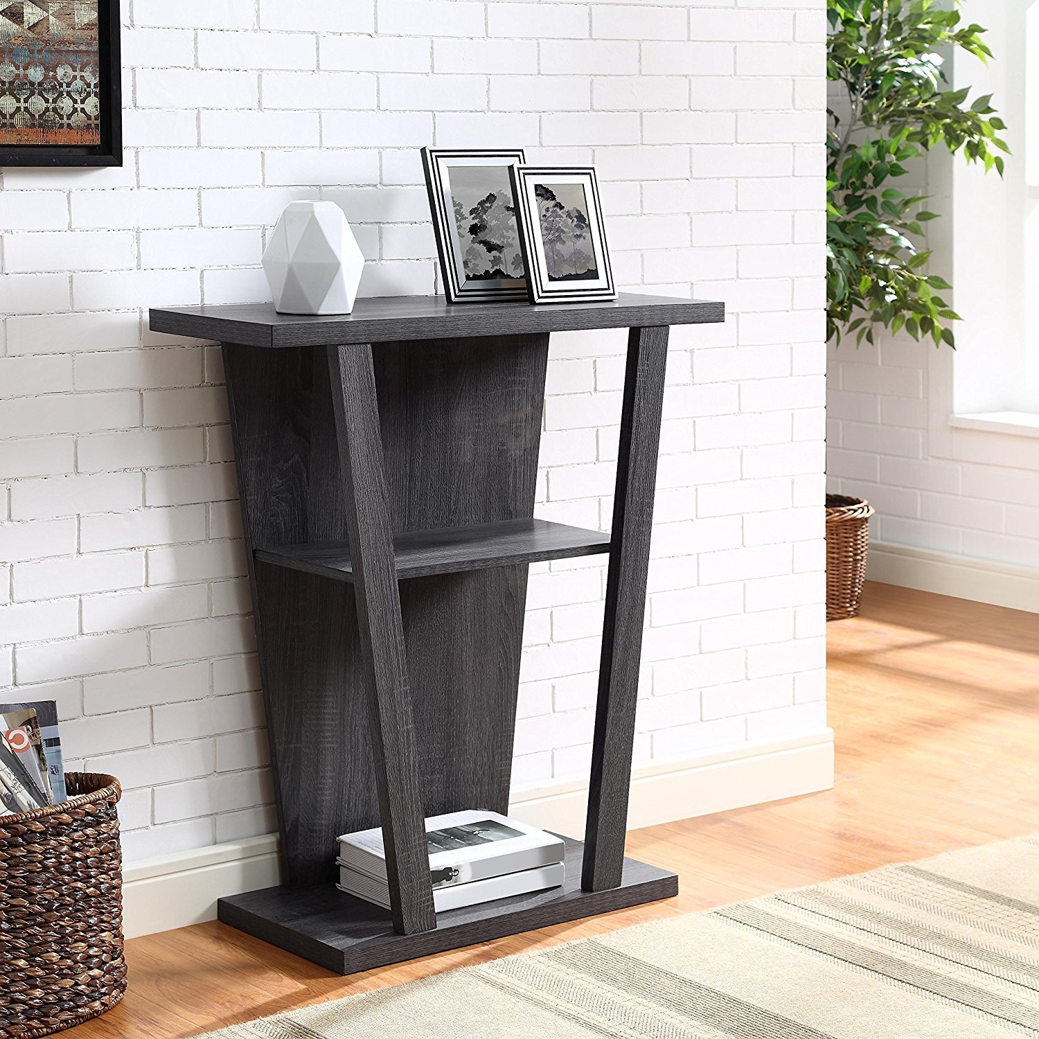 angled contemporary hall console accent table weathered grey kitchen dining maple coffee concrete and glass black iron bedside silver decor gray end tables fine linens bedroom