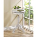 antigue white antique style wooden round mini accent table free shipping today bedroom chairs target ethan allen occasional tables build your own end chrome and glass cream chair 150x150
