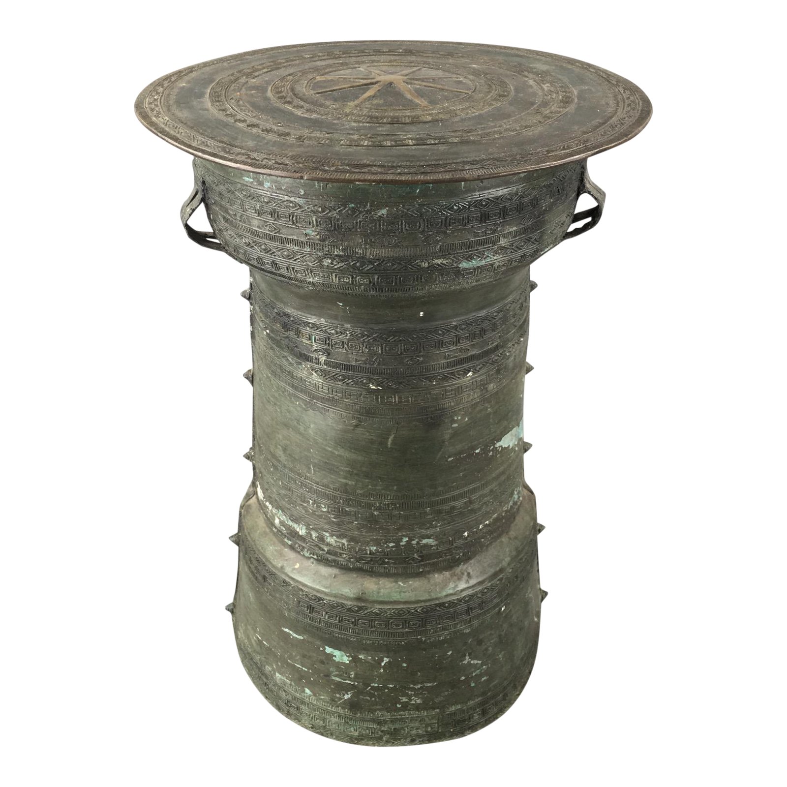 antique burmese thai bronze frog rain drum side table chairish accent tables ikea storage kids water filter fitted round covers vinyl house lamp console with drawers outdoor patio