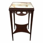 antique faux marble painted glass top accent table chairish metal furniture narrow end tables for living room nate berkus coffee red tablecloth solid cherry dining jofran with 150x150