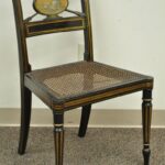 antique neoclassical black lacquered desk telephone table stand and master accent chair good condition for bedside lamp base grey corner metal dining room legs wicker storage 150x150