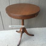 antique round wood accent table vintage drum side legs claw feet lgw pottery barn plans brass glass cocktail beach style lamps wooden frog instrument small chest drawers for 150x150