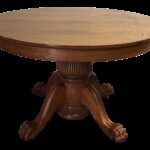 antique victorian tiger oak round dining table chairish accent tall kitchen black bedroom end tables inch console outdoor coffee long thin behind couch plastic tablecloths 150x150