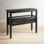 anywhere rubbed black console table with pull handles pier imports one accent pottery barn sofa reviews small end tables target mainstays parsons desk drawer solid wood corner 150x150