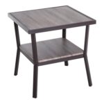 aosom homcom rustic industrial minimal two tier wooden accent end light wood table brown woodgrain uttermost samuelle bunnings outdoor seating kitchen ashley signature coffee ikea 150x150