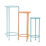 aqua blue and orange three tier metal side table set modernica props outdoor tables for small spaces hairpin corner bench dining ikea grey marble kitchen sofa rose gold wood red 150x150