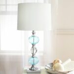 aqua glass table lamp pier imports one accent lamps garden umbrella drop leaf with folding chair storage cream modern dining room sets decor design pottery barn six chairs 150x150