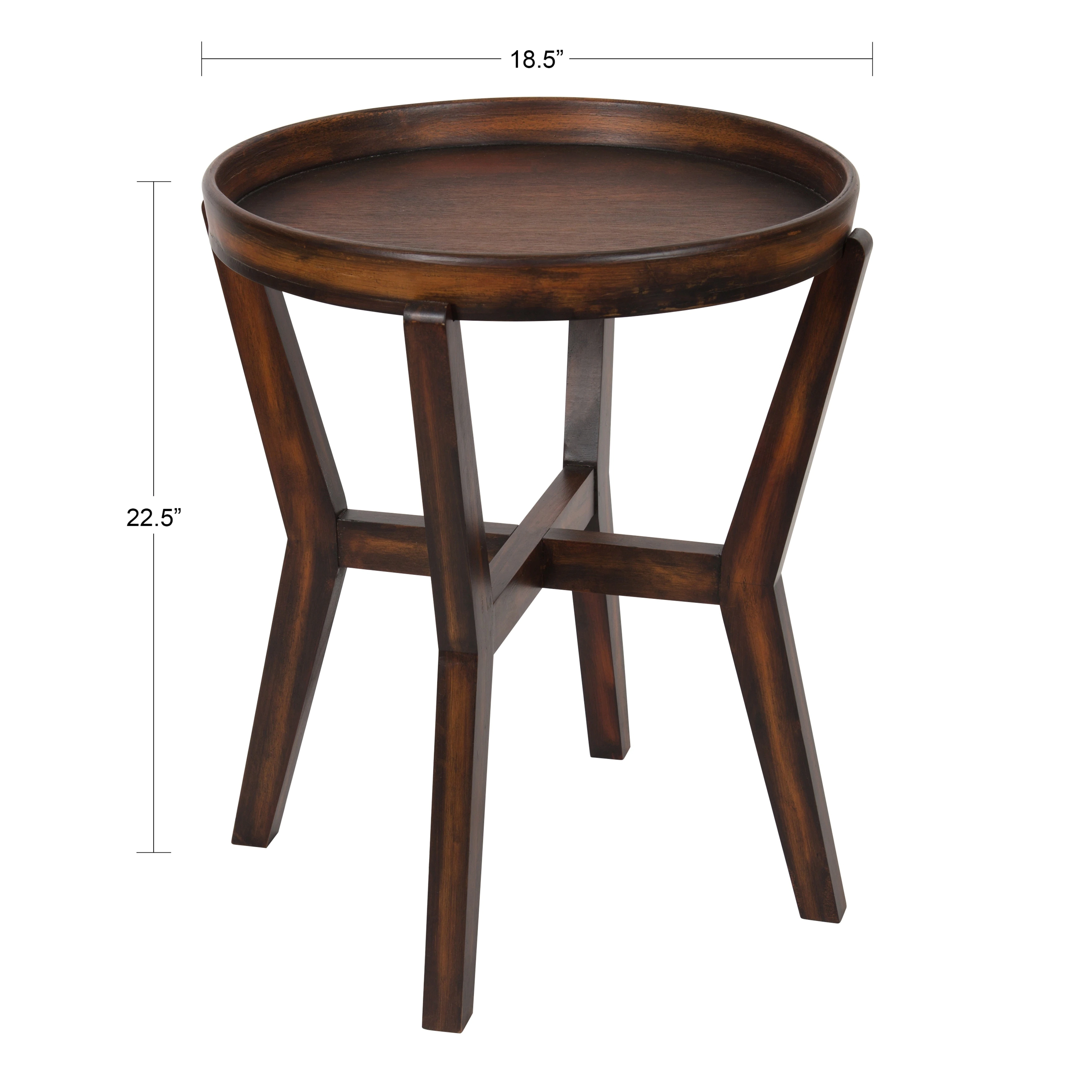 arkdale round accent table with removable tray top dark walnut brown free shipping today tables for living room antique oak coffee espresso colored end anthropologie furniture