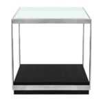 armen living manchester glass top end table lcmhlabl the polished stainless steel tables monarch bentwood accent with tempered room sets for small spaces sea themed lamps large 150x150